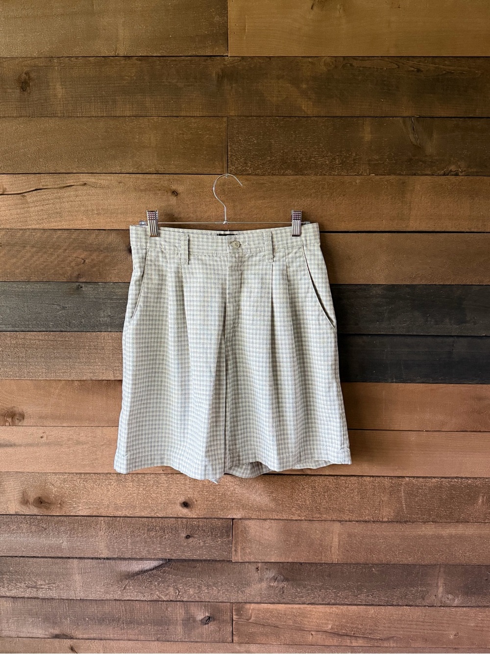 Vintage Plaid Pleated Shorts High Waisted Lee Casuals 90s Golf Preppy